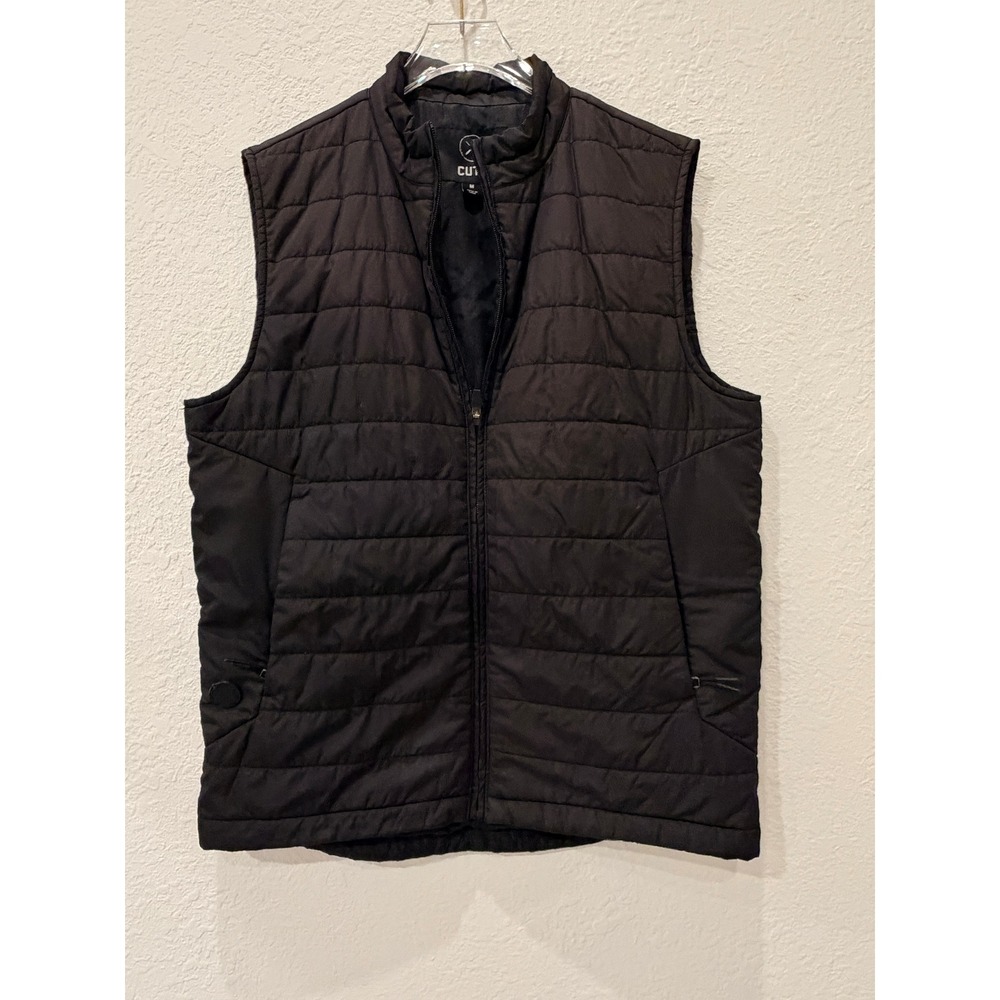 CUTS Men's PrimaLoft Power Vest Black M Full Zip Quilted Puffer Travel Golf